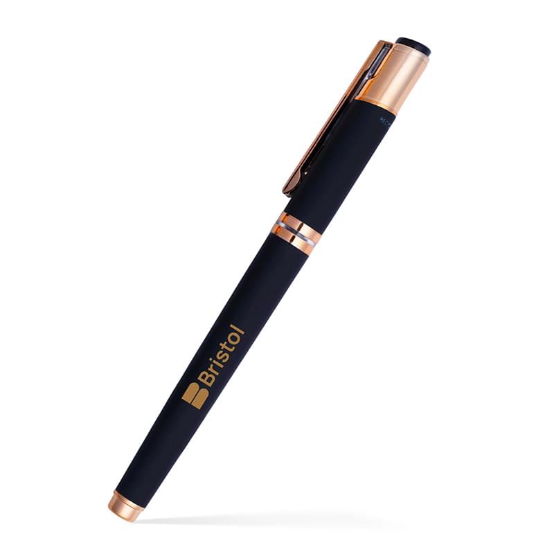Satin Soft Touch Earl Gel Pen - Rose Gold Accents (Recycled Material)