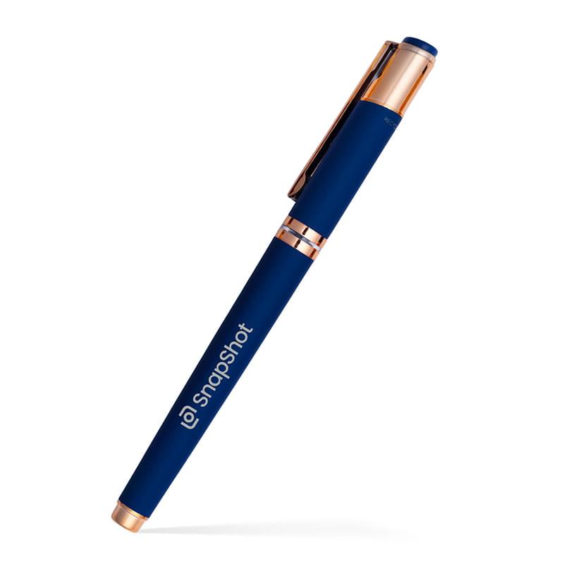 Satin Soft Touch Earl Gel Pen - Rose Gold Accents (Recycled Material)