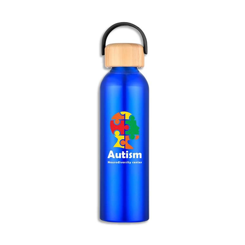 Juno 24 oz Recycled Aluminum Water Bottle with Bamboo Lid