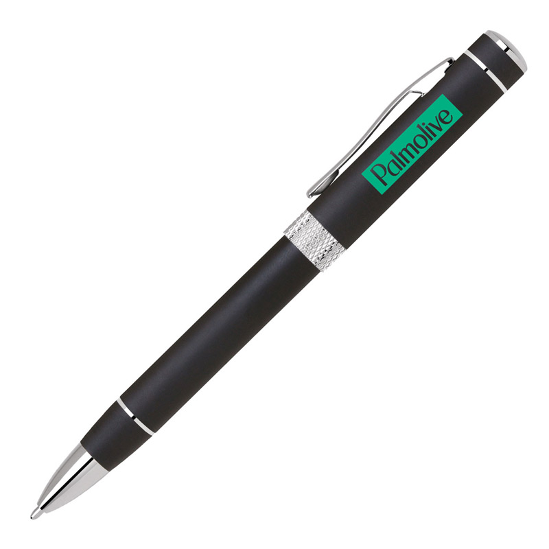 The Metal Collection Twist Action Ballpoint Pen w/ Diamond Cut Ring