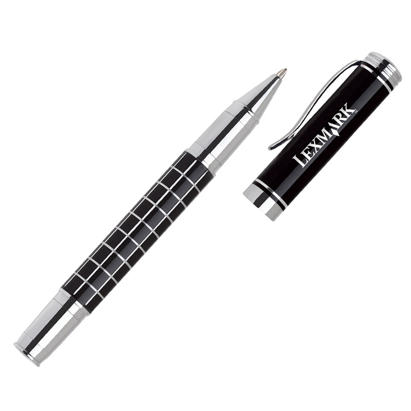 Metal Collection Cap Action Rollerball Pen w/ Sleek Chrome Accent