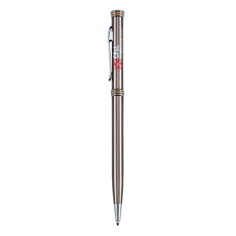 The Metal Collection Twist Action Pen w/ Metallic Color Barrel & Gold Trim