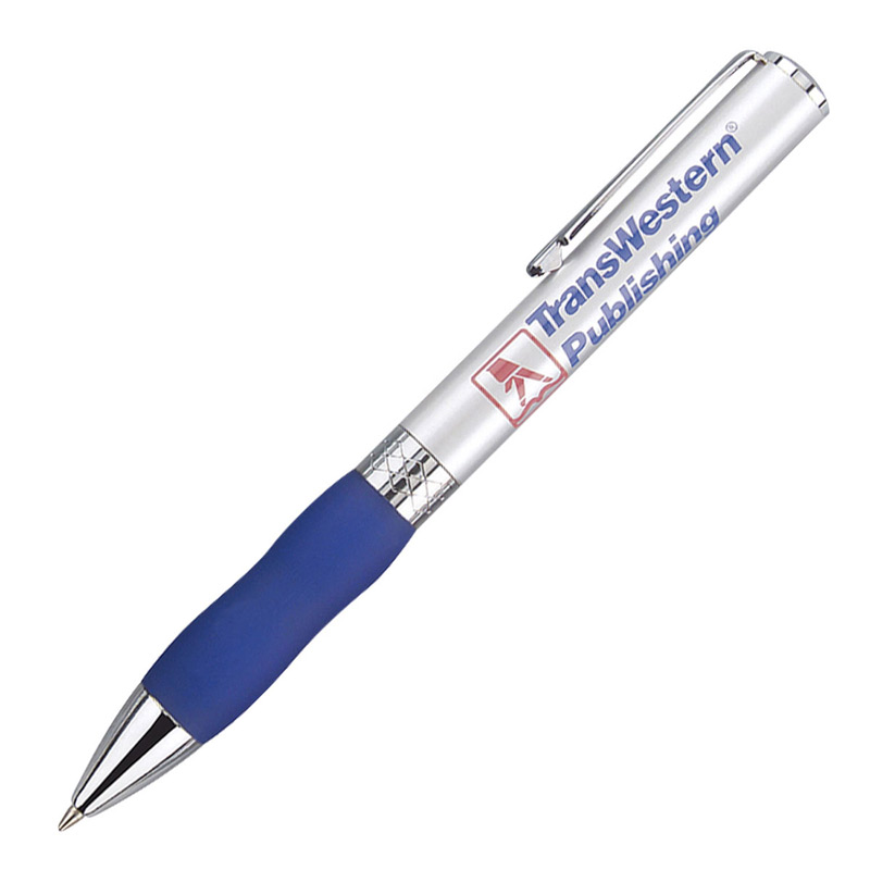 Metal Collection Twist Action Ballpoint Pen w/Wide Satin Chrome Barrel