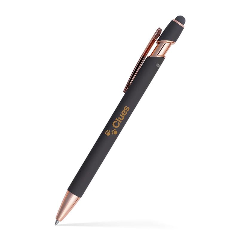 Lexi Stylus Satin Soft Touch Gel Click Pen - Rose Gold (Recycled Aluminum)