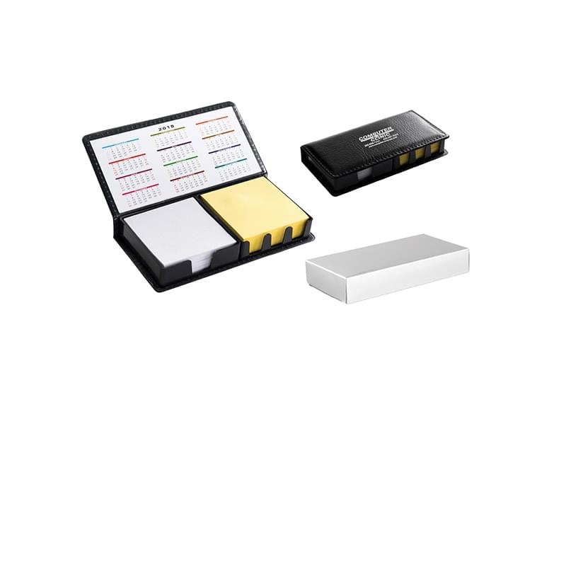 Ultra Notes PVC Black Cover w/ Yellow Sticky Notes & Note pad
