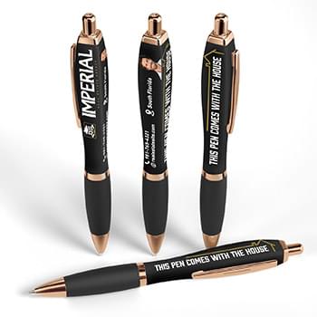 Squared Basset Satin Soft Touch Gel Performance Pen™ (Rose Gold)