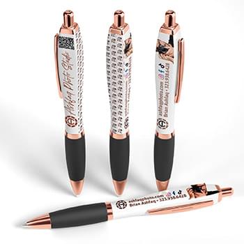 Squared Basset II Satin Soft Touch Gel Performance Pen™ (Rose Gold)