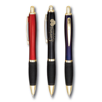 El Gripper Retractable Pen w/Gold Accent
