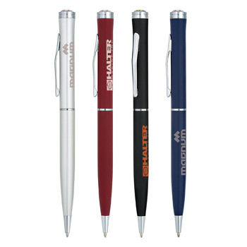 Metal Collection Twist Action Ballpoint Pen w/ Chrome Clip & Trim