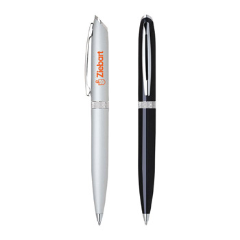 Metal Collection Twist Action Aluminum Ball Point Pen w/ Chrome Trim