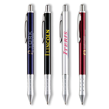 Metal Collection Click Action Brass Ballpoint Pen w/Dimpled Grip