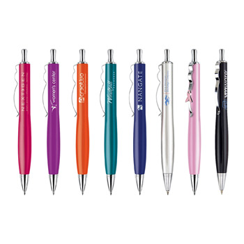 Metal Collection Click Action Lacquer Coated Brass Pen w/ Wavy Chrome Clip