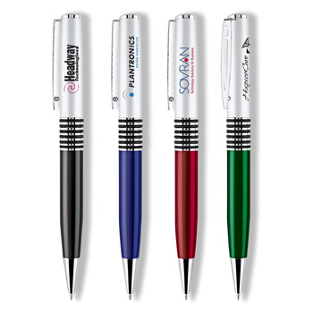Metal Collection Twist Action Ballpoint Pen w/ Translucent Barrel