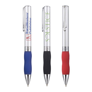 Metal Collection Twist Action Ballpoint Pen w/Wide Satin Chrome Barrel