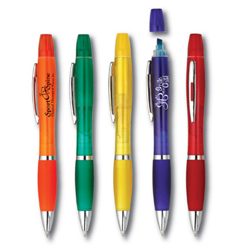 Translucent Barrel Pen / Highlighter Combo