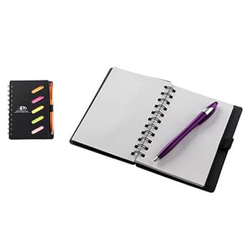 Ultra Notes Black Cardboard Paper Journal Notebook w/ Pen